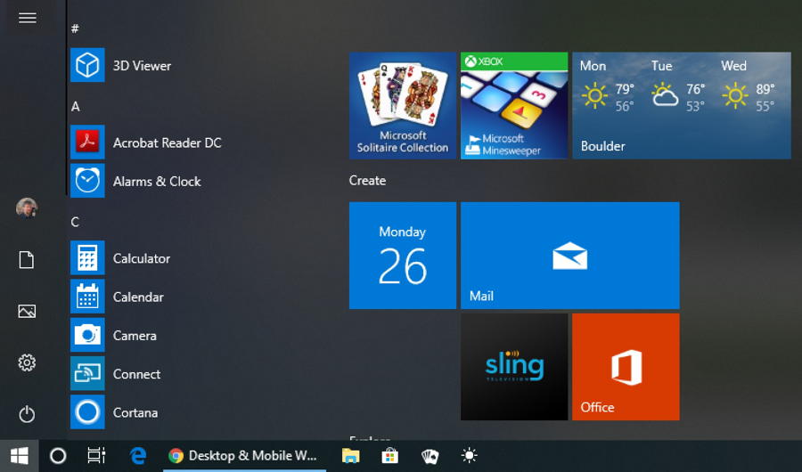 win10 microsoft windows 10 weather start menu