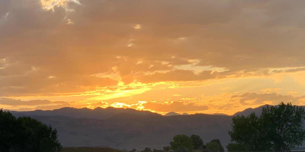 sunset over the rockies - landscape mountains clouds