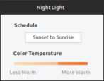 ubuntu linux night mode light blue shift - enable turn on