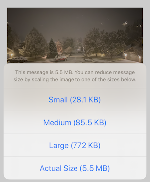 ios iphone - apple mail - resize shrink reduce image photo