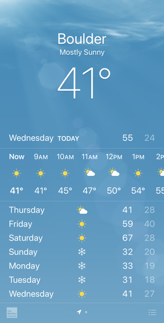 boulder weather - iphone app