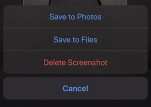 save to photos files delete screenshot iphone ios13