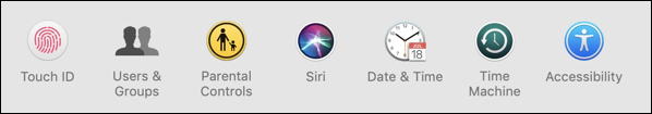 macos x - system preferences - touch id