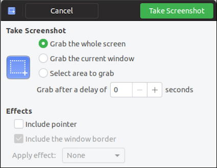ubuntu linux screenshot program - default window