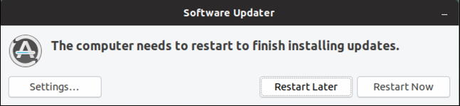 ubuntu linux system software updates - restart update