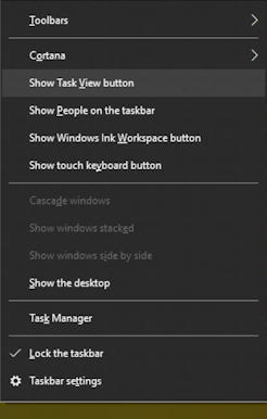 win10 taskbar menu - task view