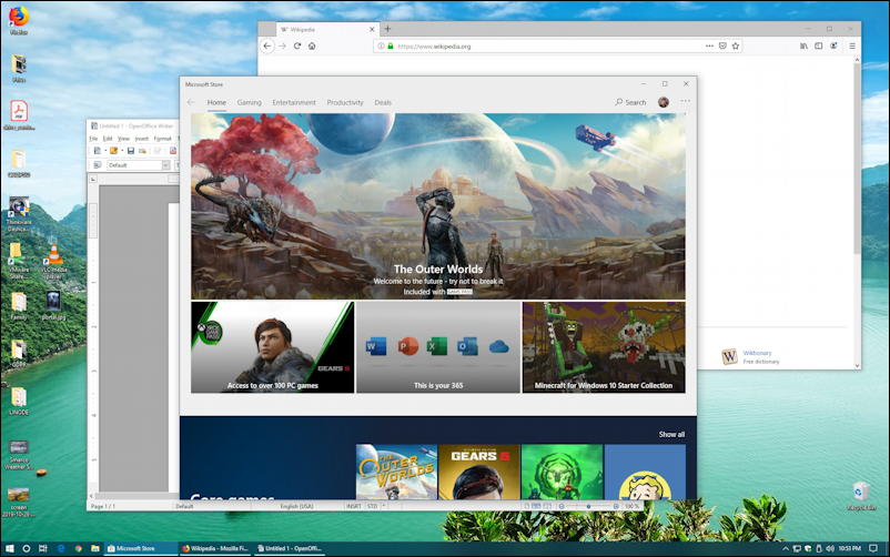 windows 10 - task view screen desktop