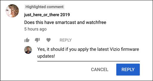 reply to youtube viewer comment message window 