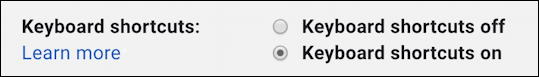 gmail - enable keyboard shortcuts setting