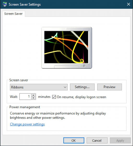 windows 10 win10 - screen saver settings preferences control panel