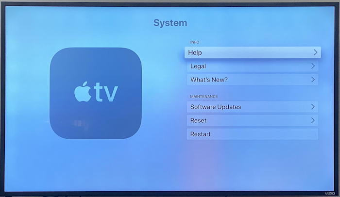 appletv tvos update os - system settings