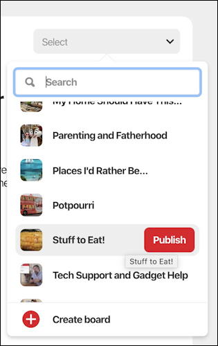 pinterest post photo - pick a board pinboard