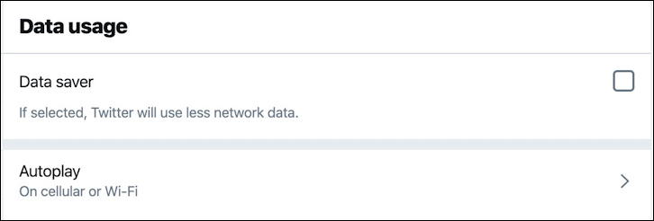 twitter data usage settings - autoplay