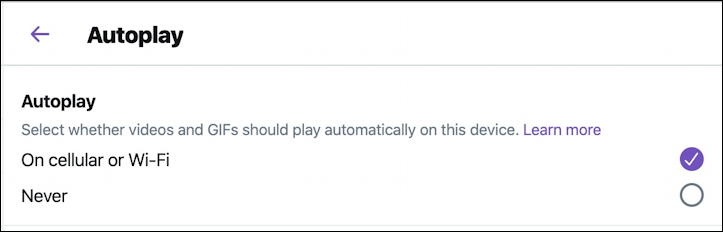 twitter animated gif video autoplay option setting preference