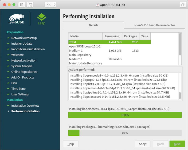 vmware fusion - opensuse linux install - install more stuff