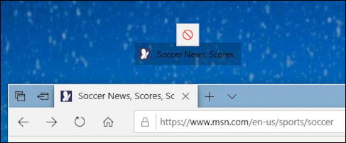 microsoft edge win10 - drag drop web url shortcut