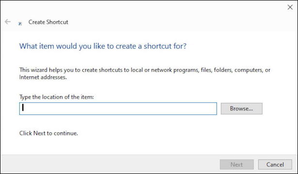 win10 web url shortcut blank empty new