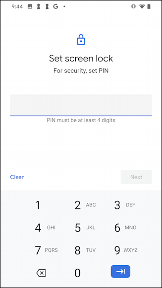 android 10 - enter security lock PIN