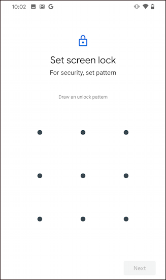 android screen lock security settings - pattern - settings