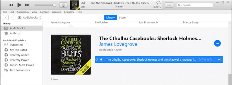 listening audible audio book - itunes for windows