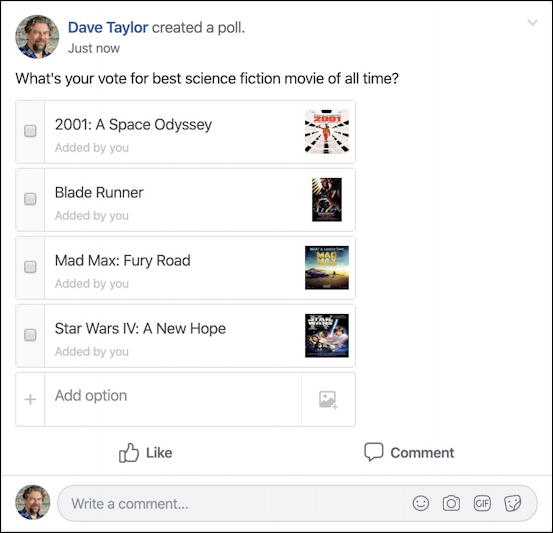 facebook best movie poll - posted