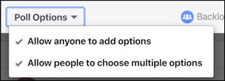 facebook poll options