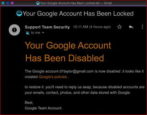 google account locked disabled email notification warning phishing scam