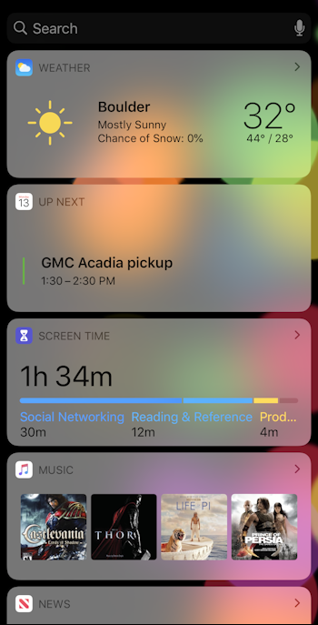 iphone ipad ios13 today view - updated