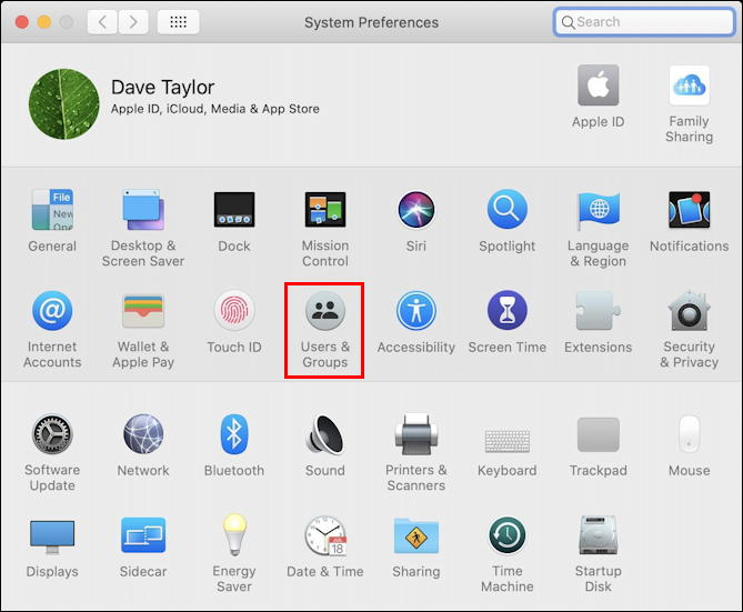 mac macos x - system preferences - users and accounts