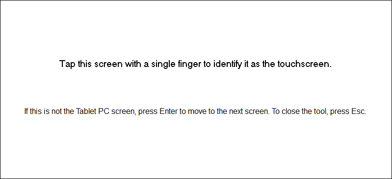 win10 calibrate touchscreen - tap to continue