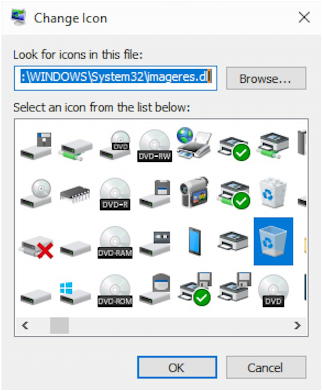 win10 change desktop icon library archive icons
