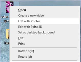 right-click image icon win10