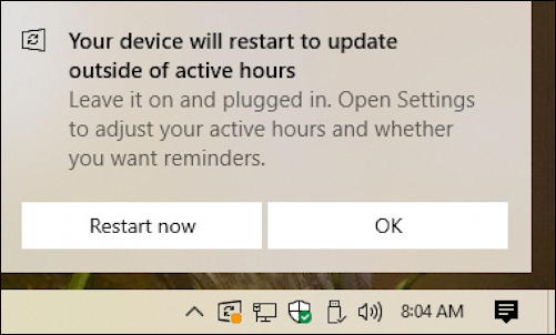 windows 10 win10 update restart to apply updates