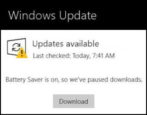 windows update paused - battery saver - how to fix override