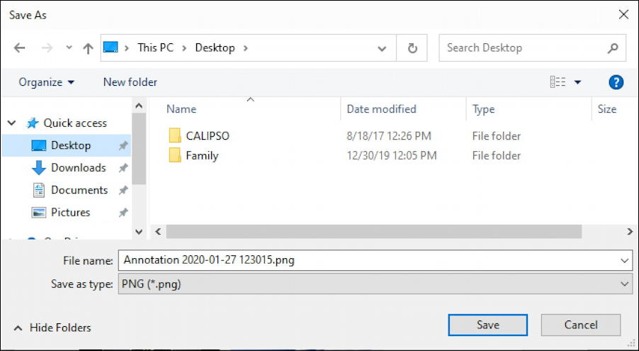 snip & sketch win10 file save window dialog box