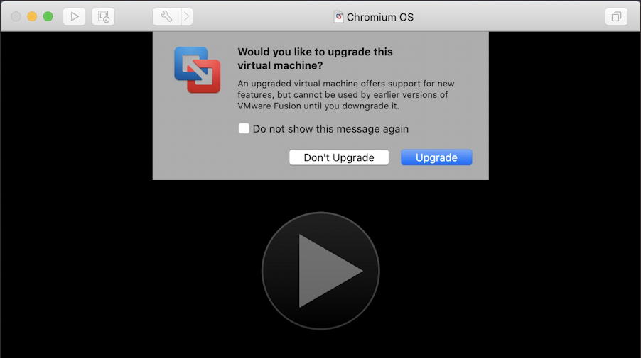 vmware fusion - install chromeos chromiumos - update vmware vm