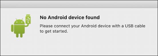 android file transfer - no phone found