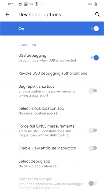 android enable developer - usb debugging
