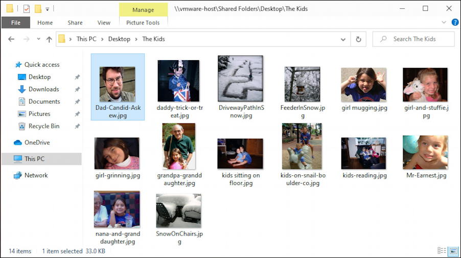 win10 windows file manager - viewing photographs icons thumbnails