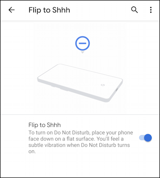 android 10 - settings preferences - do not disturb - flip to shhh