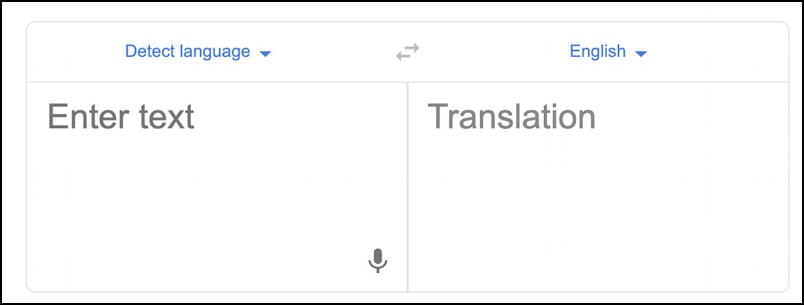 google translate box - google search results