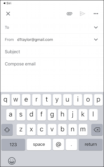 iphone send gmail email message compose - siri ios13