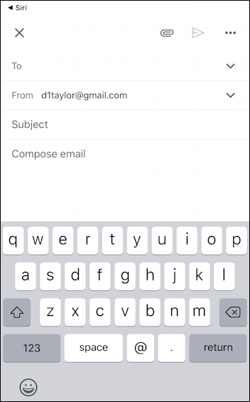 iphone send gmail email message compose - siri ios13