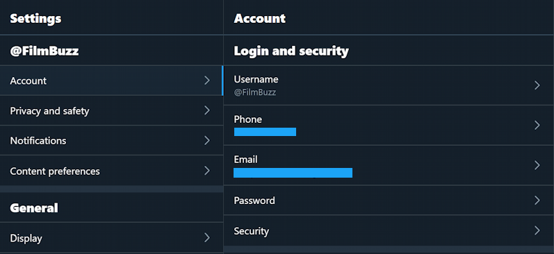 twitter account settings and security 