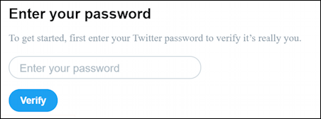 twitter confirm - enter your password