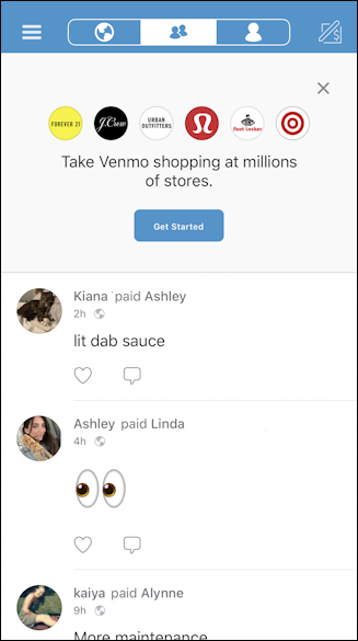 venmo home page iphone mobile