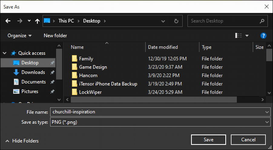 windows 10 file save dialog box