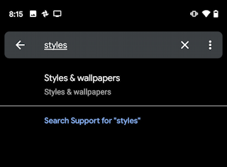 android 10 - settings - styles