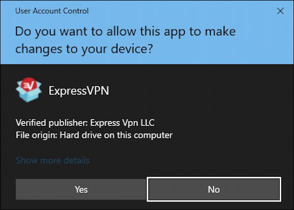 allow app make changes device windows win10