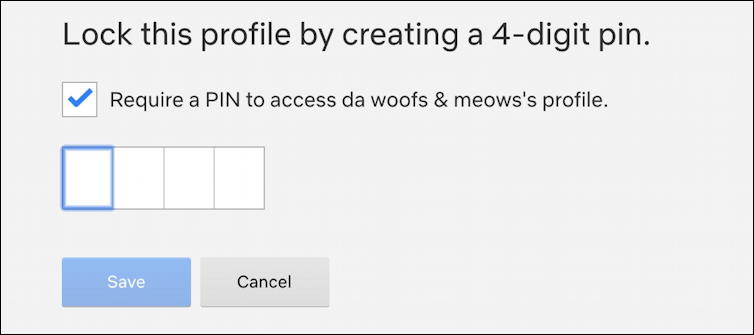 netflix add profile security pin - enter your pin